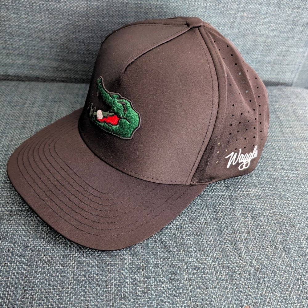 NEW Waggle Chubbs Black Alligator Golf Mens Snapback Hat Cap